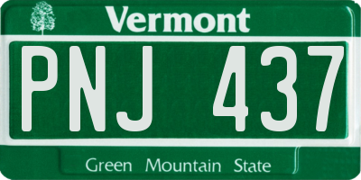 VT license plate PNJ437
