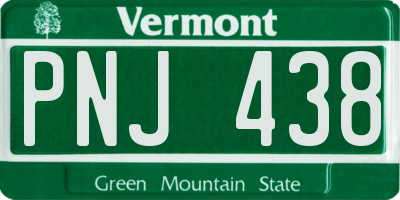 VT license plate PNJ438