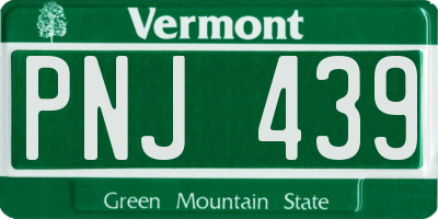 VT license plate PNJ439