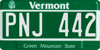 VT license plate PNJ442