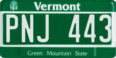 VT license plate PNJ443
