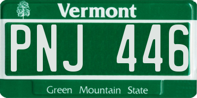 VT license plate PNJ446