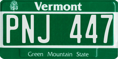VT license plate PNJ447