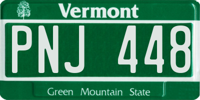 VT license plate PNJ448