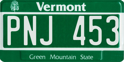 VT license plate PNJ453