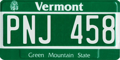 VT license plate PNJ458