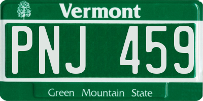 VT license plate PNJ459