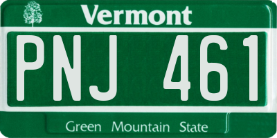 VT license plate PNJ461