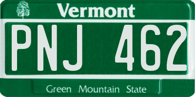 VT license plate PNJ462