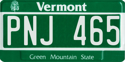 VT license plate PNJ465