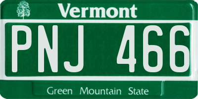 VT license plate PNJ466