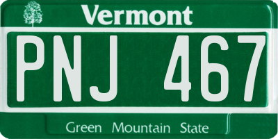 VT license plate PNJ467