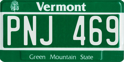 VT license plate PNJ469