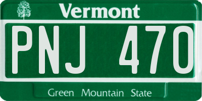 VT license plate PNJ470