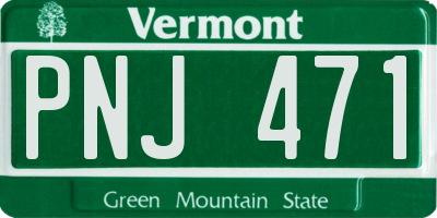 VT license plate PNJ471