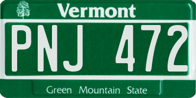 VT license plate PNJ472