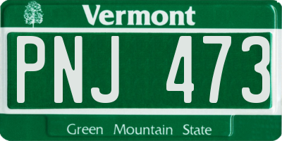 VT license plate PNJ473