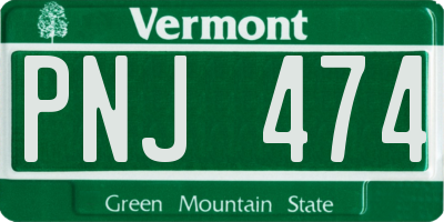 VT license plate PNJ474