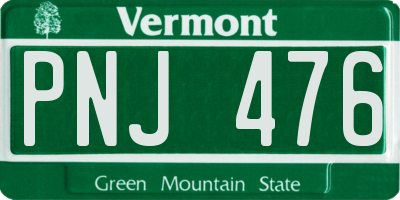 VT license plate PNJ476