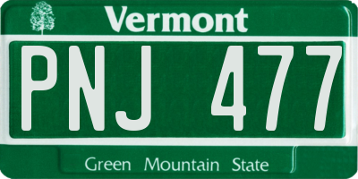 VT license plate PNJ477