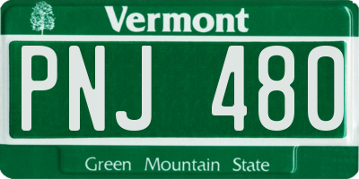 VT license plate PNJ480