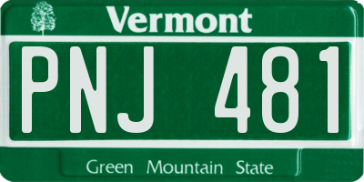 VT license plate PNJ481