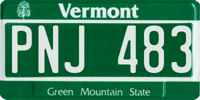 VT license plate PNJ483