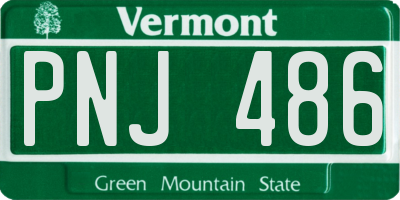 VT license plate PNJ486