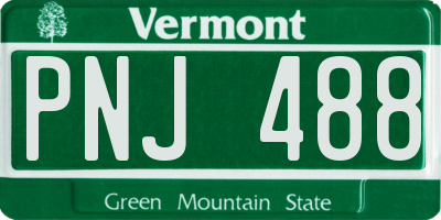 VT license plate PNJ488