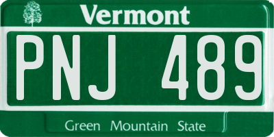 VT license plate PNJ489