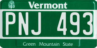 VT license plate PNJ493