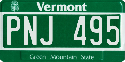 VT license plate PNJ495