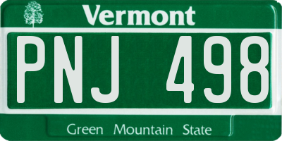 VT license plate PNJ498