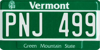 VT license plate PNJ499