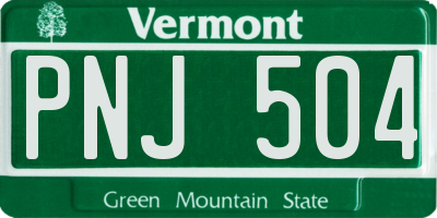 VT license plate PNJ504