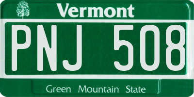 VT license plate PNJ508