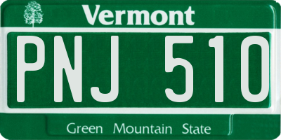 VT license plate PNJ510