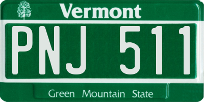 VT license plate PNJ511