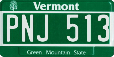 VT license plate PNJ513