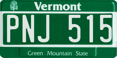 VT license plate PNJ515
