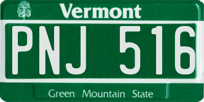 VT license plate PNJ516