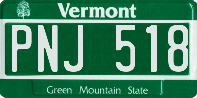 VT license plate PNJ518