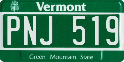 VT license plate PNJ519