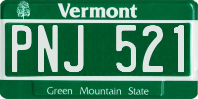 VT license plate PNJ521