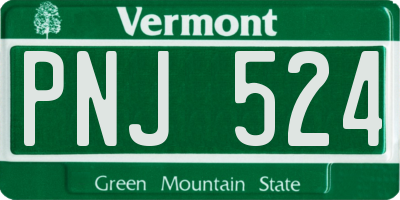 VT license plate PNJ524
