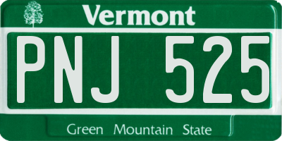 VT license plate PNJ525