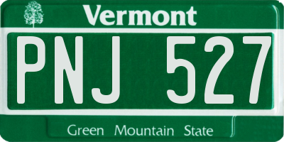 VT license plate PNJ527