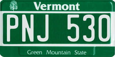 VT license plate PNJ530