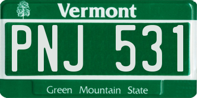 VT license plate PNJ531