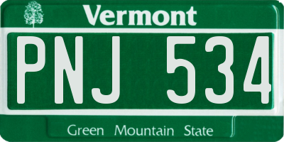 VT license plate PNJ534